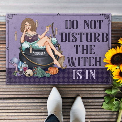 The Witch Is In - Personalized Doormat - Halloween, Witchcraft Gift For Friends, Best Friend, Witches