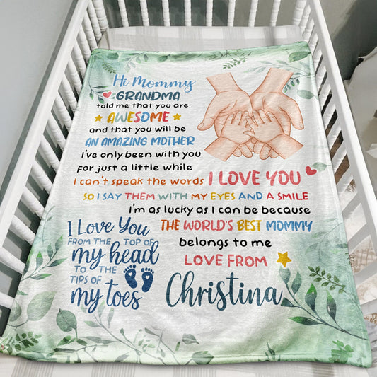 The World's Best Mommy I Love You New Mom Gift Baby Shower - Personalized Blanket