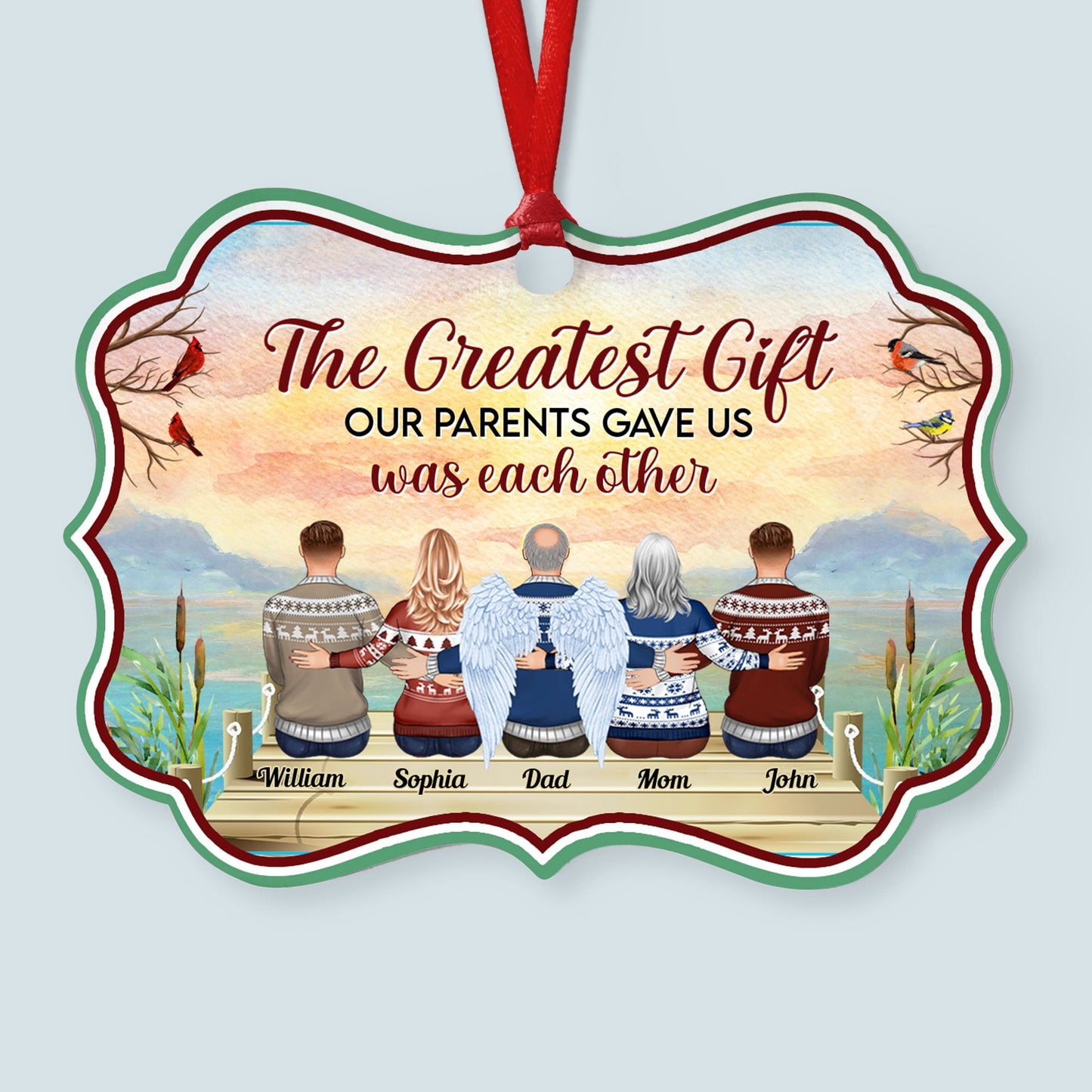 The Greatest Our Parents Ever Gave Us Was Each Other - Personalized Aluminum, Wooden Ornament - Christmas Gift For Brothers, Sisters, Family Members