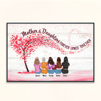 Mother & Daughters Forever Linked Together - Personalized Wrapped Canvas