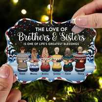 The Love Of Brothers & Sisters Is Forever - Personalized Acrylic Ornament - Christmas, Loving Gift For Family, Brothers, Sisters