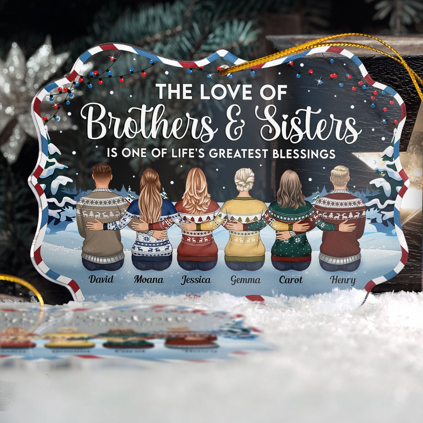 The Love Of Brothers & Sisters Is Forever - Personalized Acrylic Ornament - Christmas, Loving Gift For Family, Brothers, Sisters