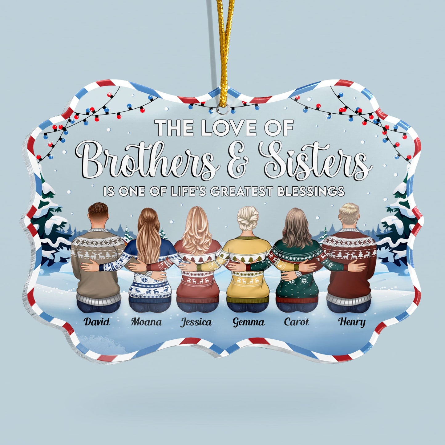 The Love Of Brothers & Sisters Is Forever - Personalized Acrylic Ornament - Christmas, Loving Gift For Family, Brothers, Sisters