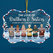 The Love Of Brothers & Sisters Is Forever - Personalized Acrylic Ornament - Christmas, Loving Gift For Family, Brothers, Sisters