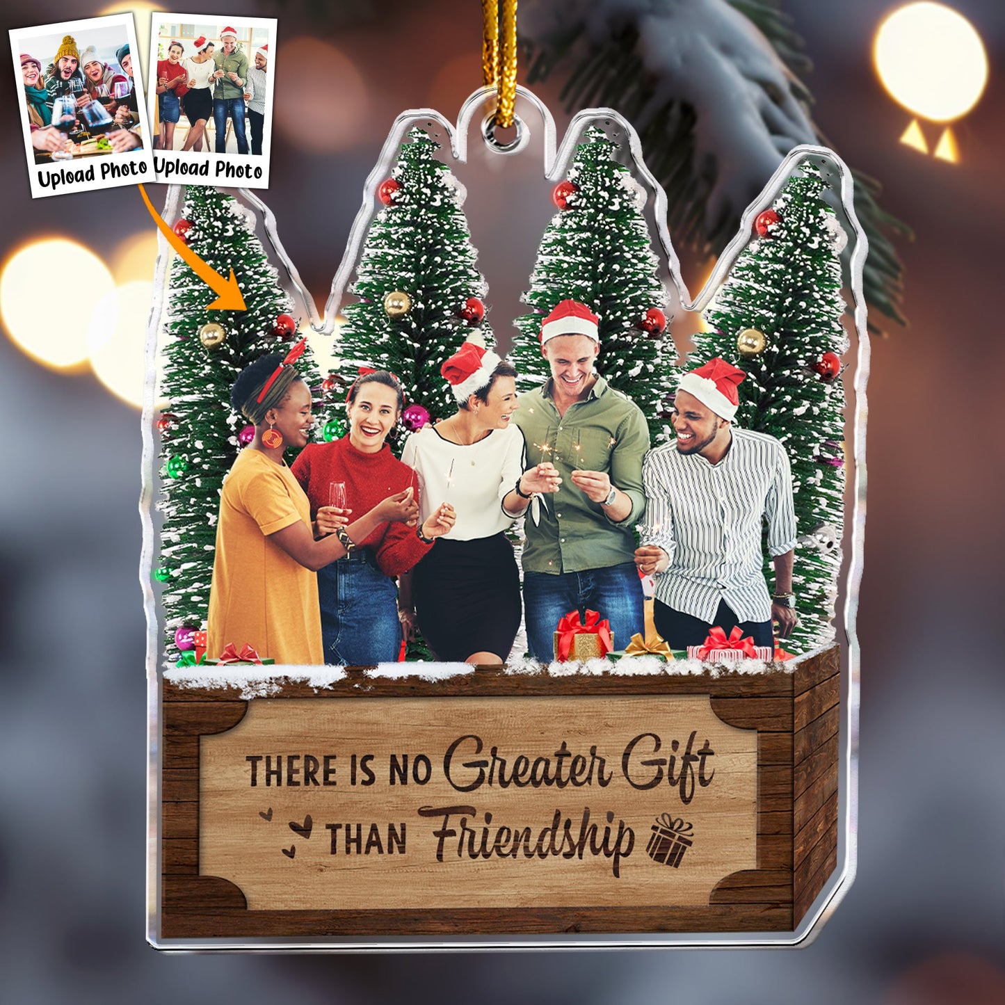 There Is No Greater Gift Than Friendship - Personalized Acrylic Photo Ornament