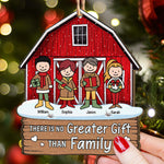 There Is No Greater Gift Than Family Red Barn 2 - Personalized Wooden Ornament - Vintage Ornament