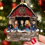 There Is No Greater Gifts Than Family Red Barn - Up To 15 People - Personalized Wooden Ornament - Vintage Ornament