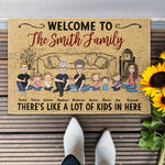 There's Like A Lot Of Kids In Here - Cartoon Version - Personalized Doormat