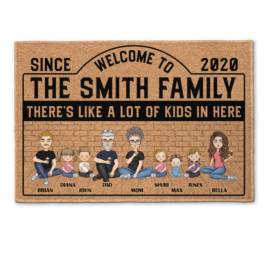 There's Like A Lot Of Kids In Here - Personalized Doormat