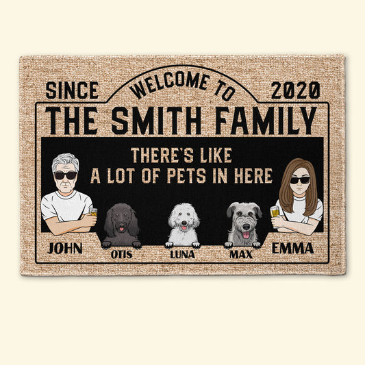 There's Like A Lot Of Pets In Here - Personalized Doormat