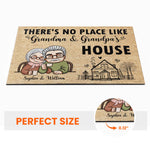 There's No Place Like Grandma & Grandpa's House - Personalized Doormat - Gift For Grandpa, Grandma