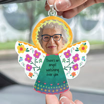 There's An Angel Watching Over You - Personalized Car Photo Ornament