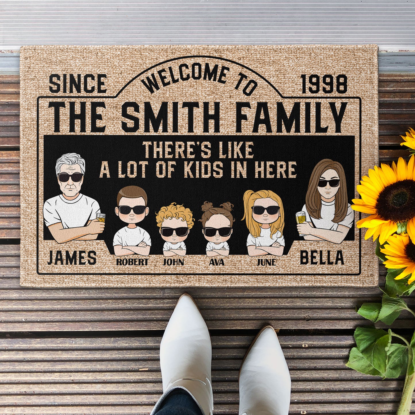 There's Like A Lot Of Kids In Here - Personalized Doormat