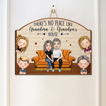 There's No Place Like Grandma And Grandpa's House - Personalized Custom Shaped Wood Sign