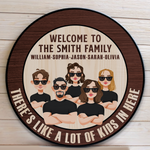 There's Like A Lot Of Kids In Here - Personalized Wood Wreath