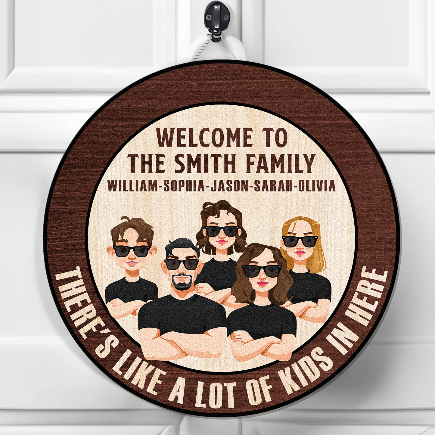 There's Like A Lot Of Kids In Here - Personalized Wood Wreath