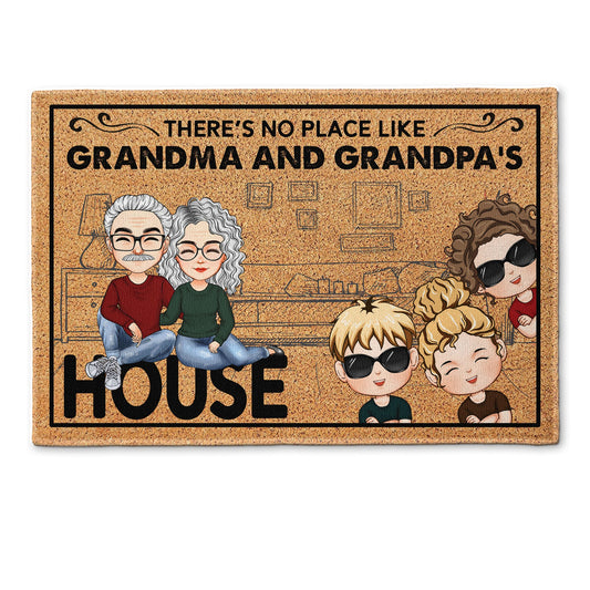 There's No Place Like Grandma And Grandpa's House - Personalized Doormat