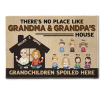 There's No Place Like Grandma & Grandpa's House - Personalized Doormat - Home Decor Gift For Grandparents, Nana, Papa
