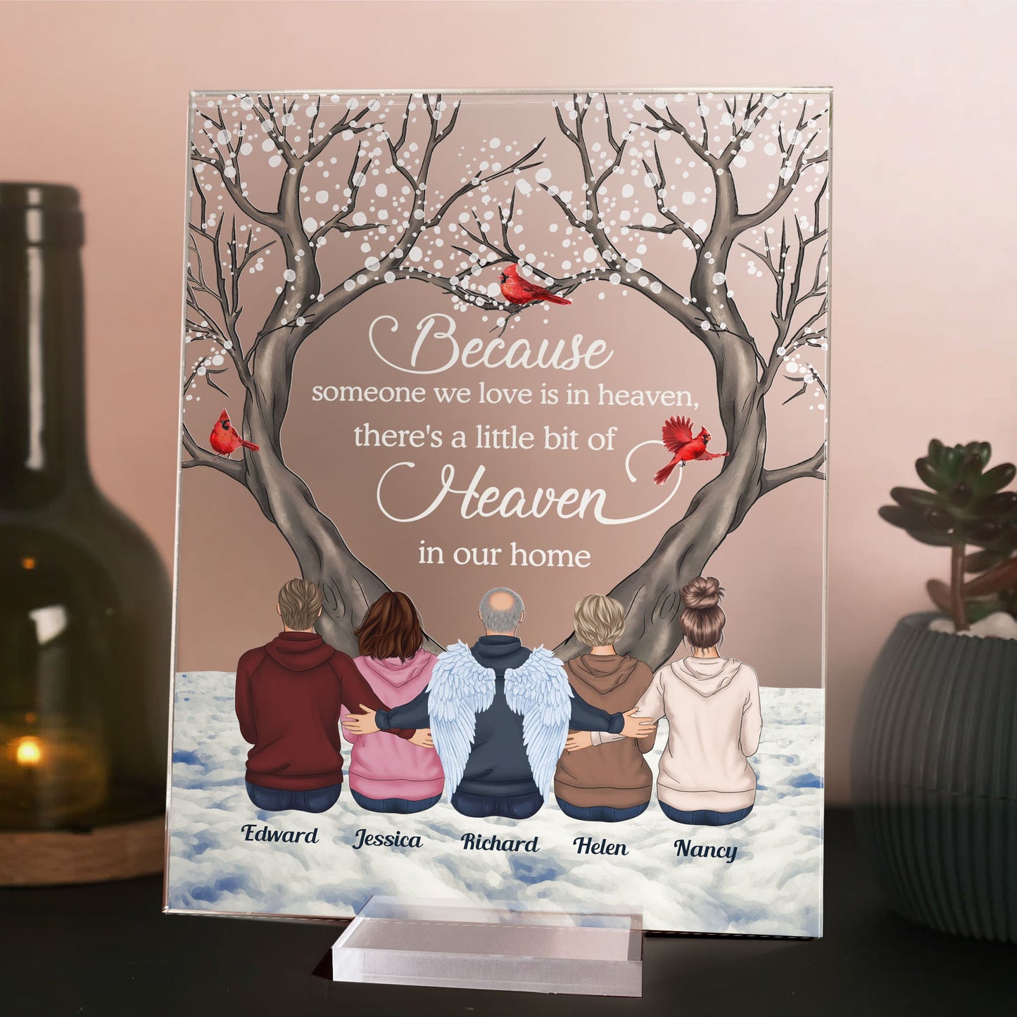 There's A Little Bit Of Heaven In Our Home - Personalized Acrylic Plaque