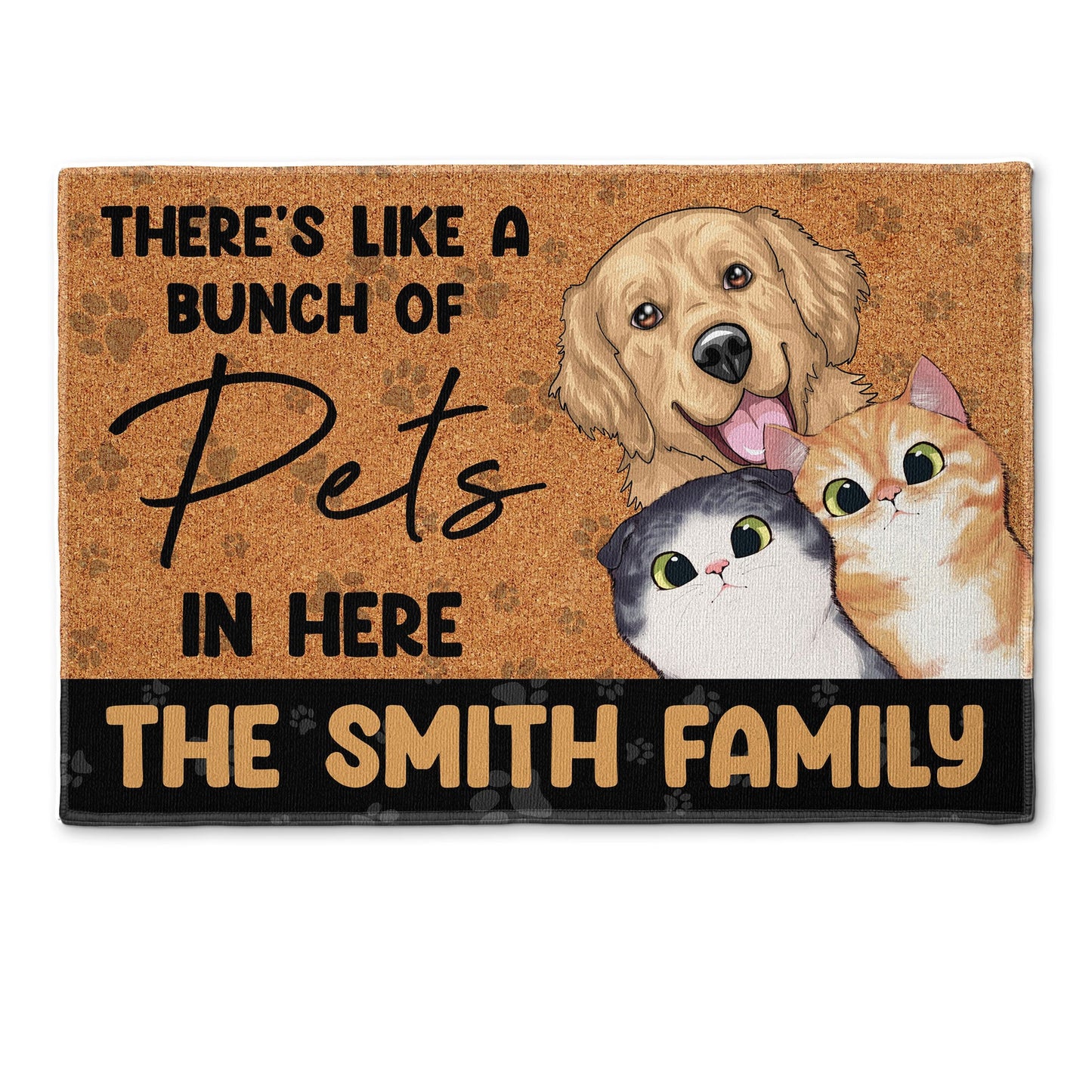There's Like A Bunch Of Pets - Personalized Doormat