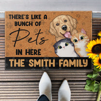 There's Like A Bunch Of Pets - Personalized Doormat