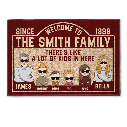 There's Like A Lot Of Kids In Here - Personalized Doormat
