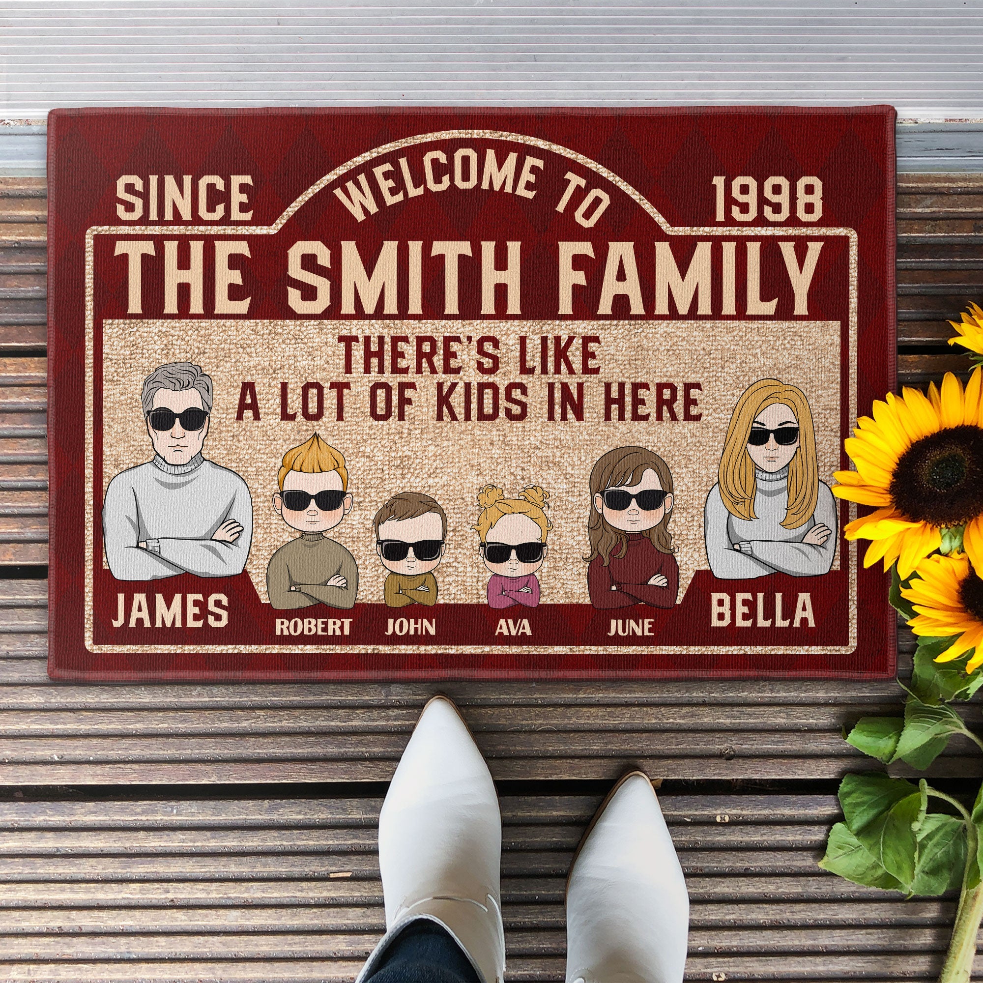 There's Like A Lot Of Kids In Here - Personalized Doormat