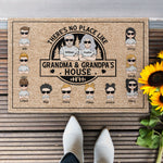 There's No Place Like Grandma Grandpa's House - Personalized Doormat - Home Decor Gift For Grandma, Grandma - Gift For Parents