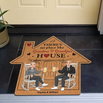 There's No Place Like Grandma & Grandpa's House - Personalized Custom Shaped Doormat