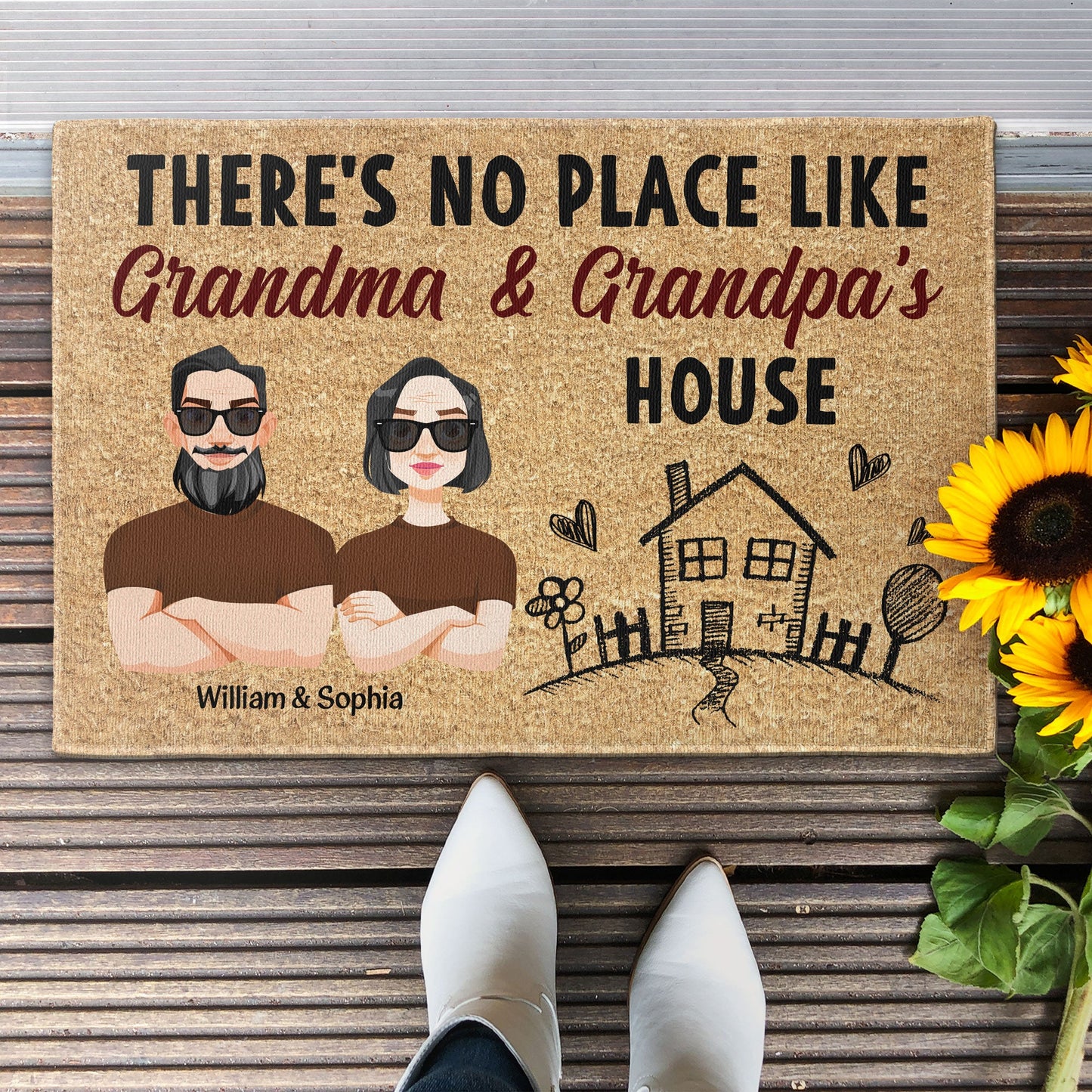 There's No Place Like Grandparent's House - Personalized Doormat