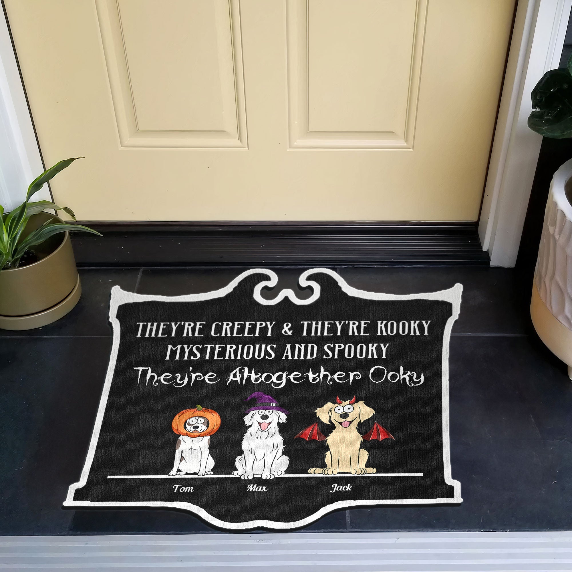 They're Creepy & They're Kooky - Personalized Custom Shaped Doormat