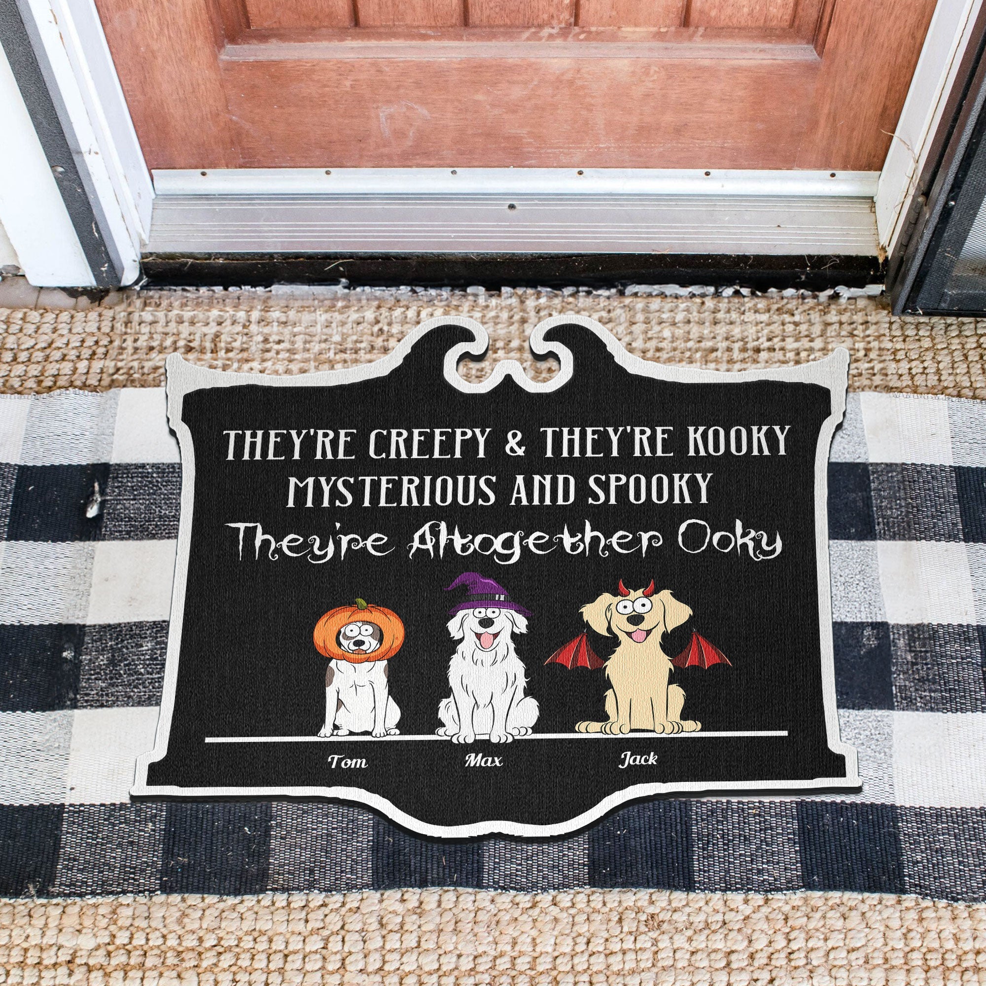 They're Creepy & They're Kooky - Personalized Custom Shaped Doormat