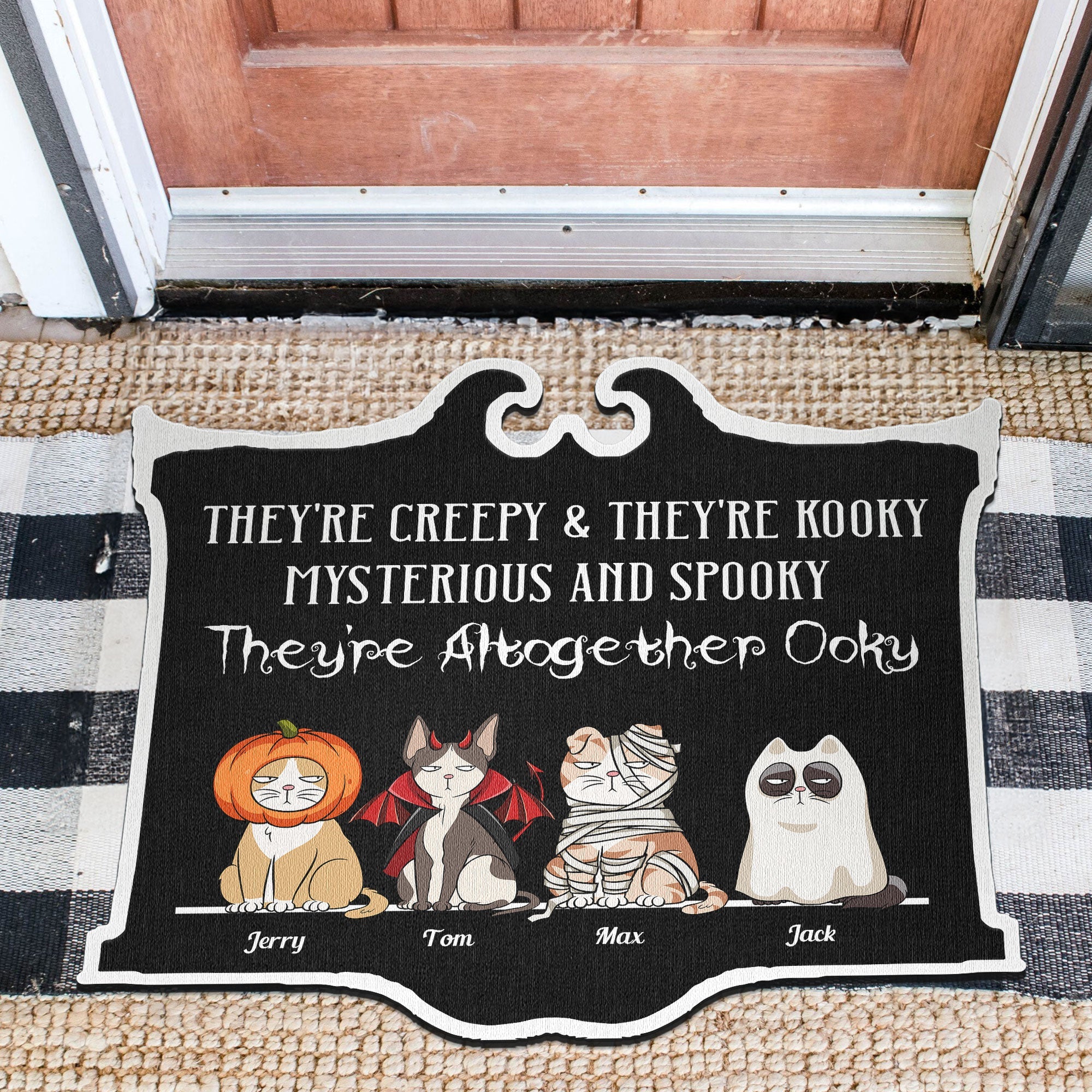 They're Creepy & They're Kooky Ver.02 - Personalized Custom Shaped Doormat