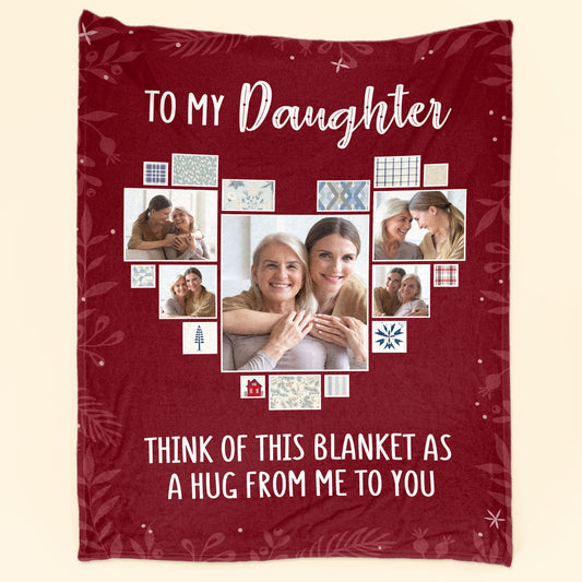 Think Of This Blanket As A Hug From Me To You - Personalized Photo Blanket