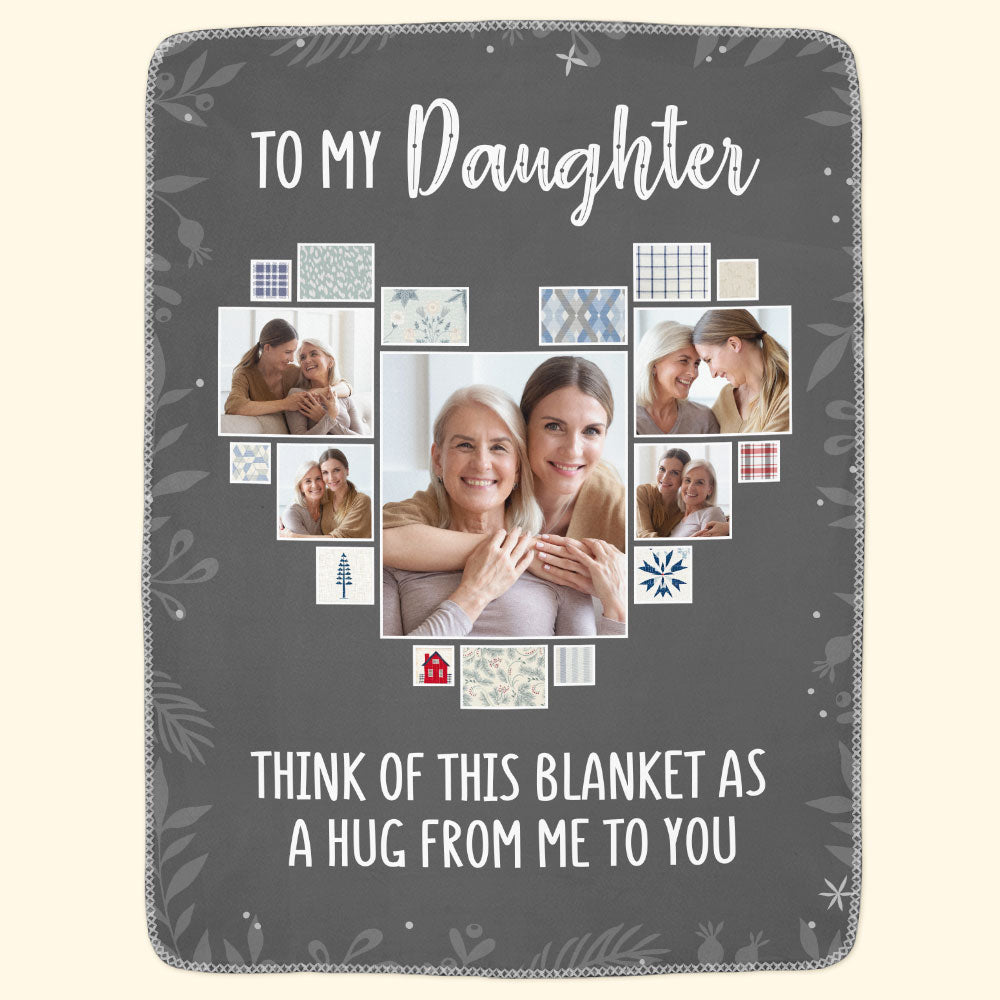 Think Of This Blanket As A Hug From Me To You - Personalized Photo Blanket