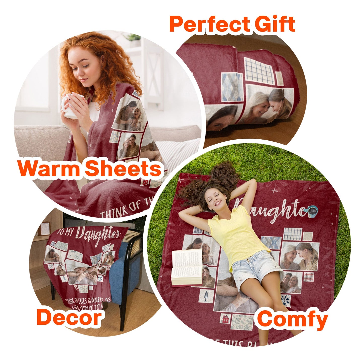 Think Of This Blanket As A Hug From Me To You - Personalized Photo Blanket