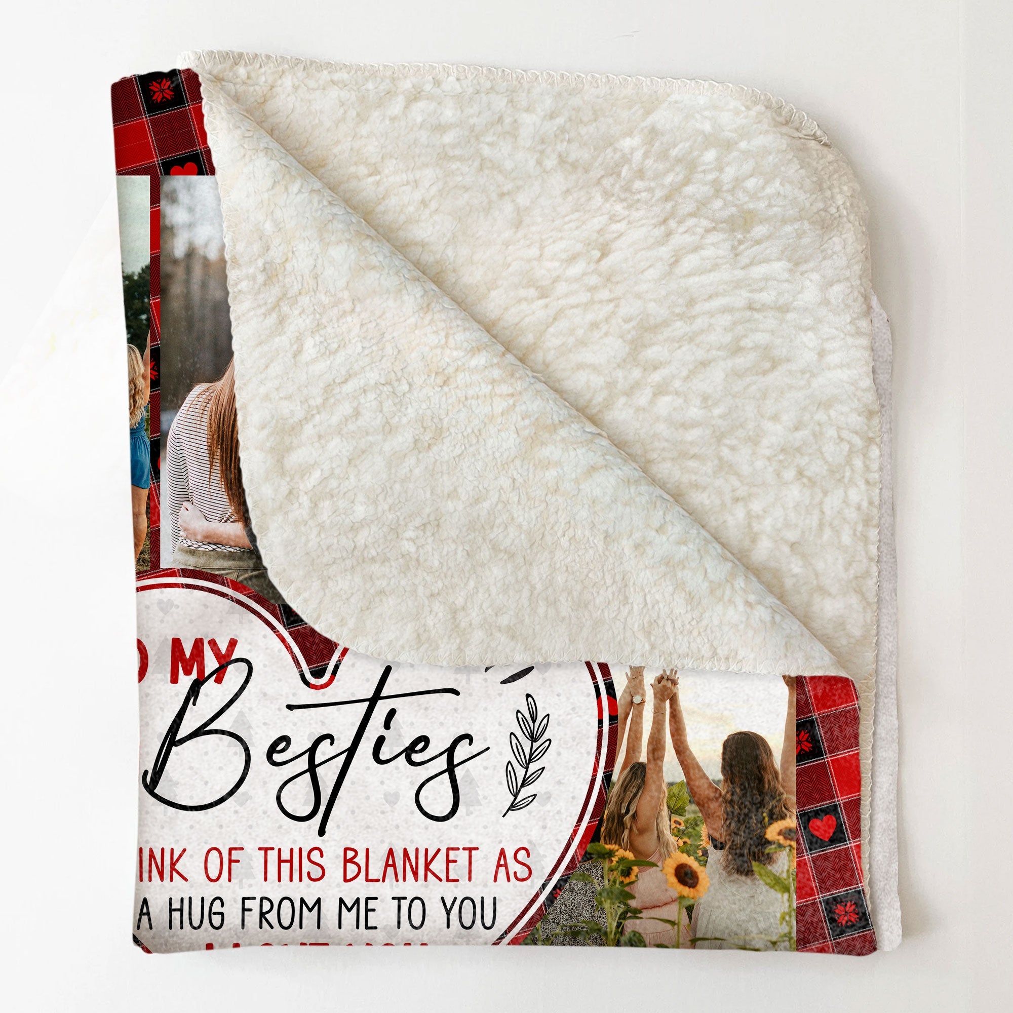 Think Of This Blanket As A Hug Gift For Bestie - Personalized Photo Blanket