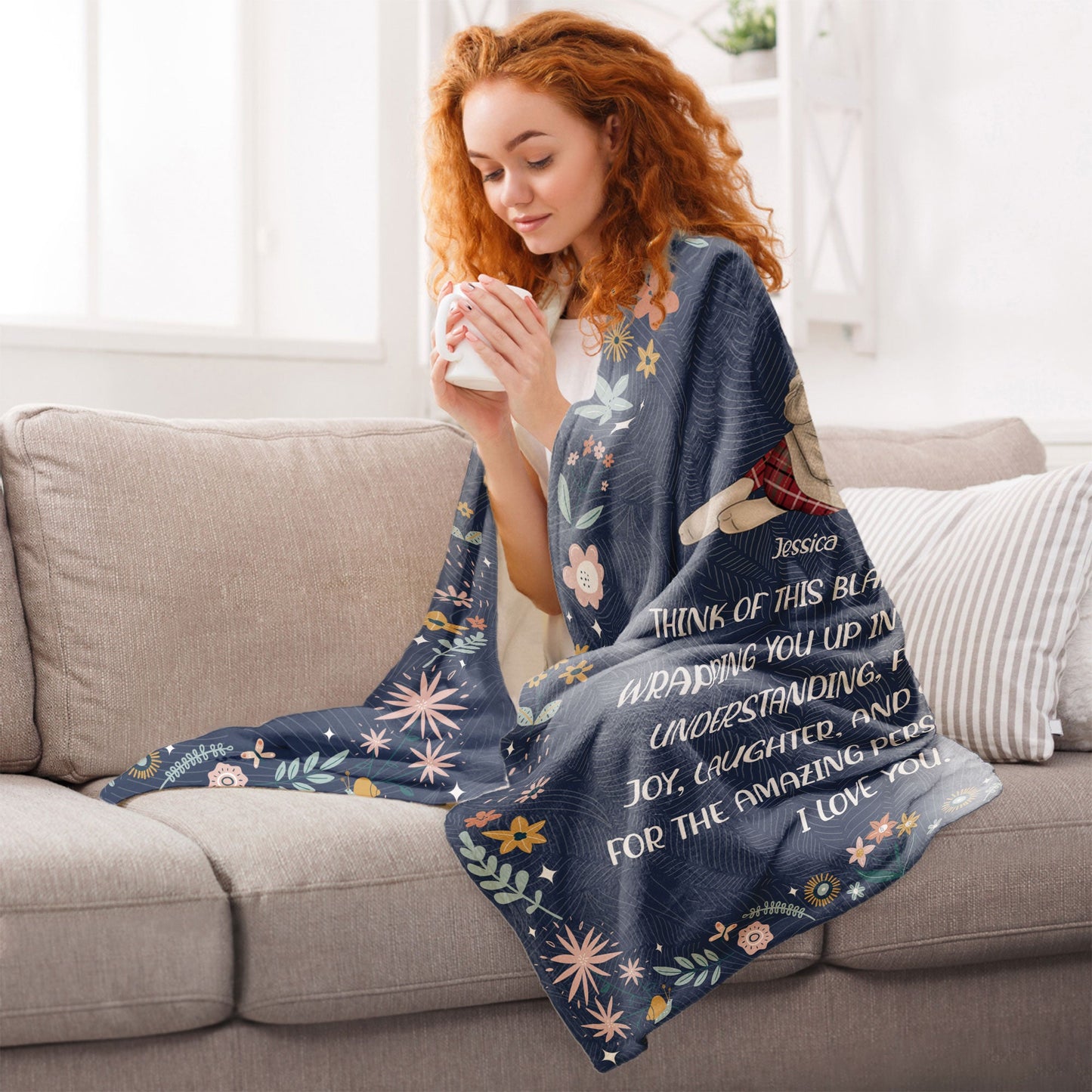 Think Of This Christmas Blanket As A Hug - Personalized Blanket