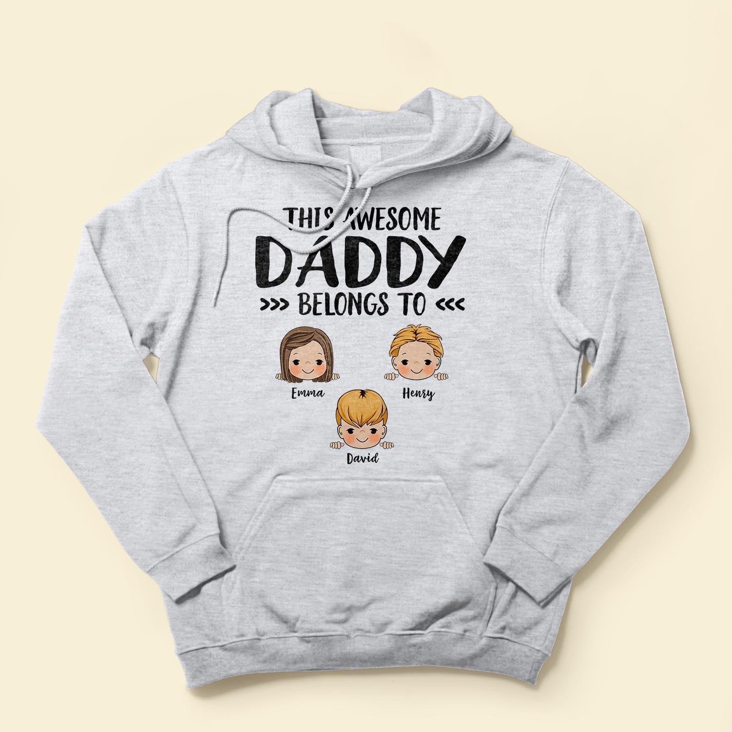 IZI POD This Awesome Dad Belongs to Shirt - Personalized Daddy Shirt with  Kid's Name - Dad Birthday Gifts - Dad Shirts for Men - 1 (A1- DAD)