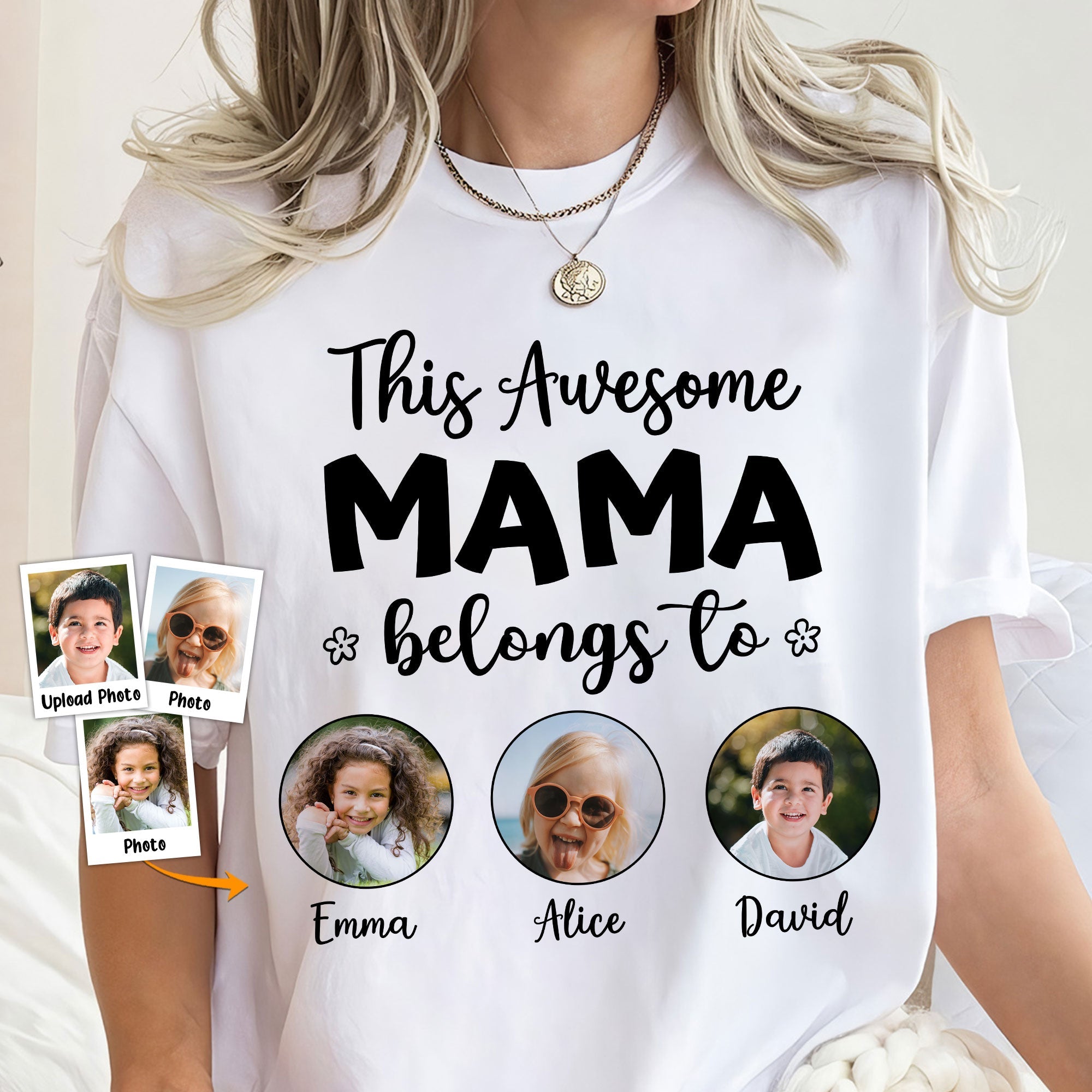 This Awesome Mama Belongs To - Personalized Photo Shirt