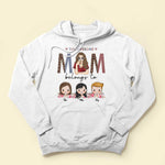 This Awesome Mom Belongs To - Personalized Shirt - Cute Kids Peeking