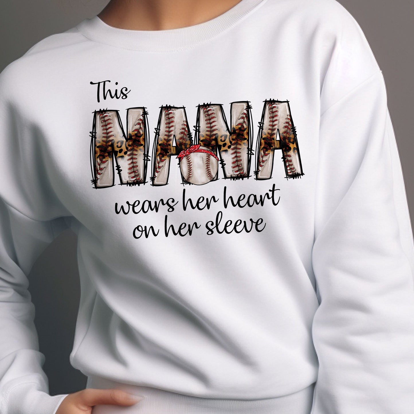 This Baseball Mom Wear Her Heart On Her Sleeve - Personalized Sweatshirt