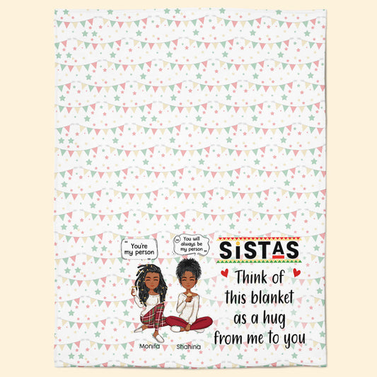 This Blanket As A Hug For You Sistas - Personalized Blanket - Birthday Gifts For Sistas, Black Women