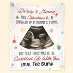 This Christmas I'll Be Snuggled Up In Mommy's Tummy - Personalized Photo Blanket