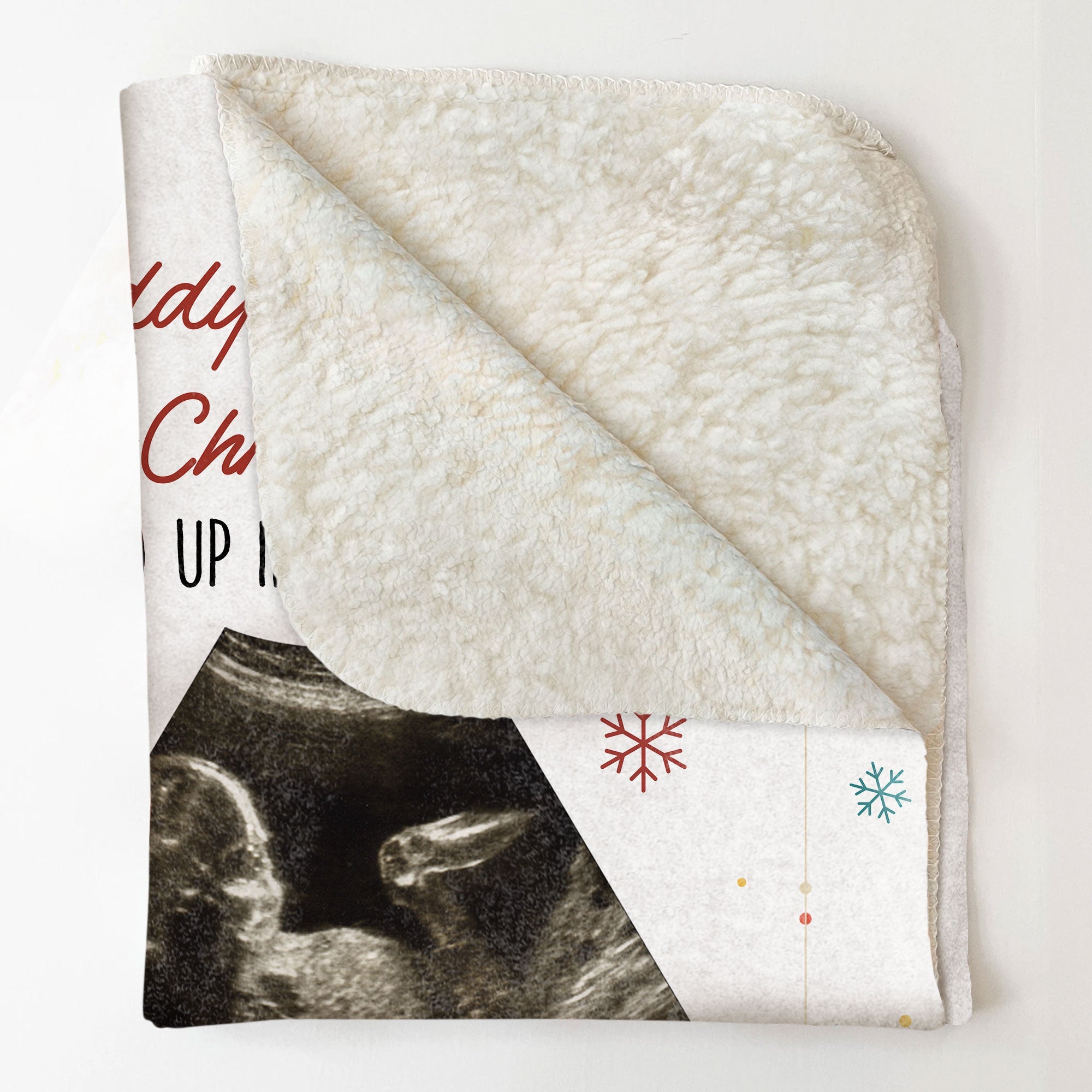 This Christmas I'll Be Snuggled Up In Mommy's Tummy - Personalized Photo Blanket