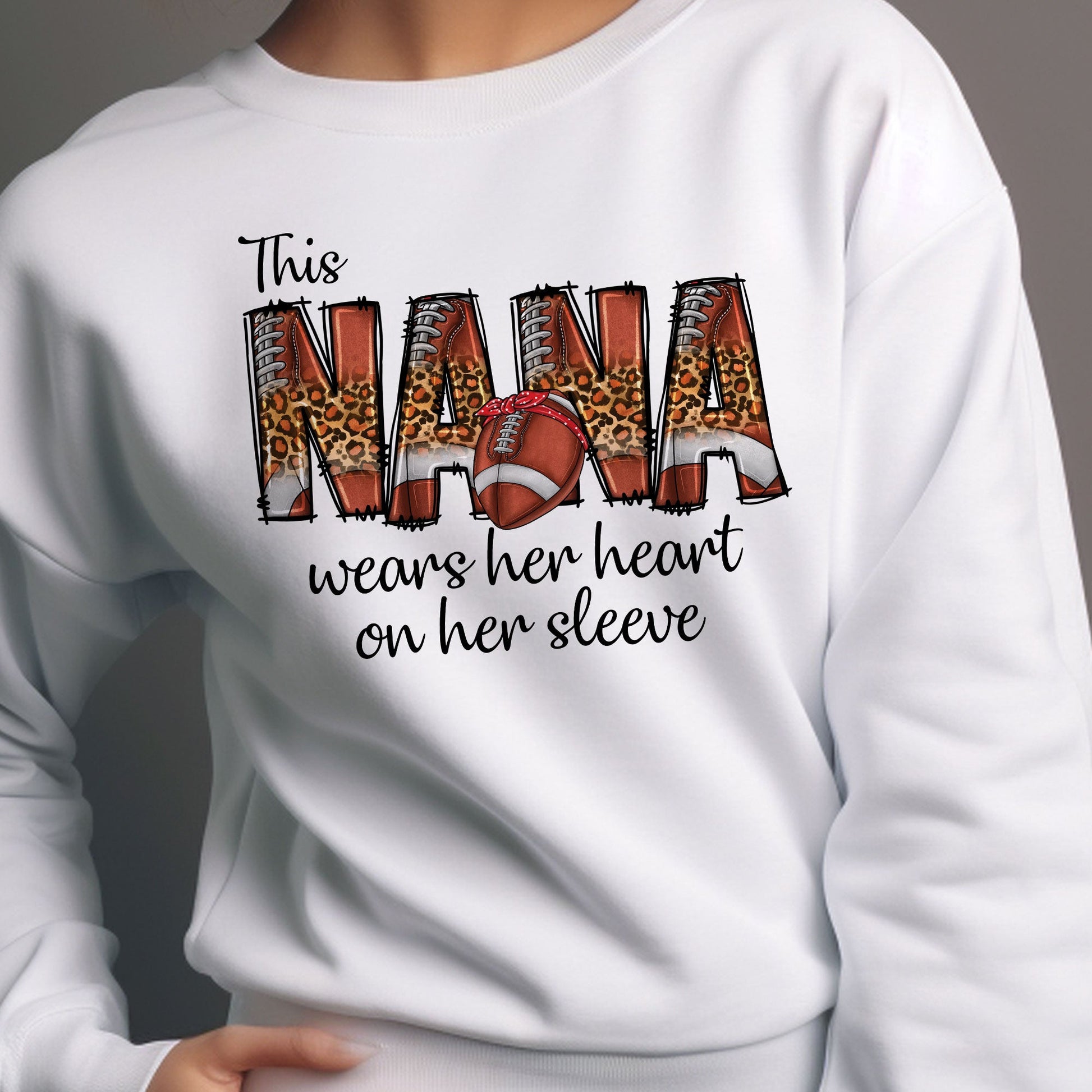 This Football Mom Wear Her Heart On Her Sleeve Personalized