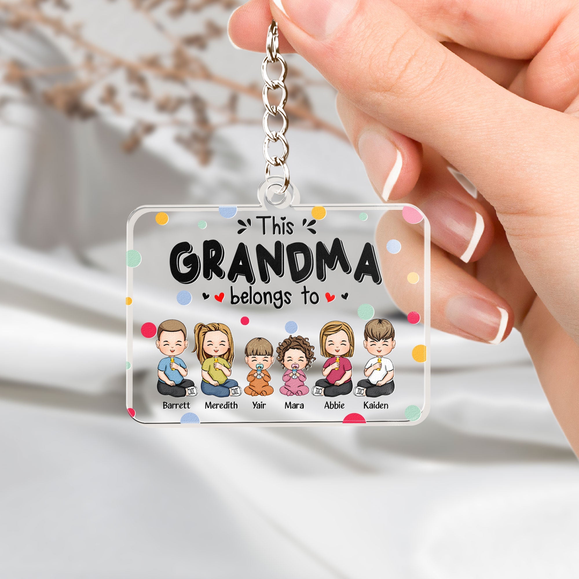This Grandma Belongs To Personalized Acrylic Keychain Macorner