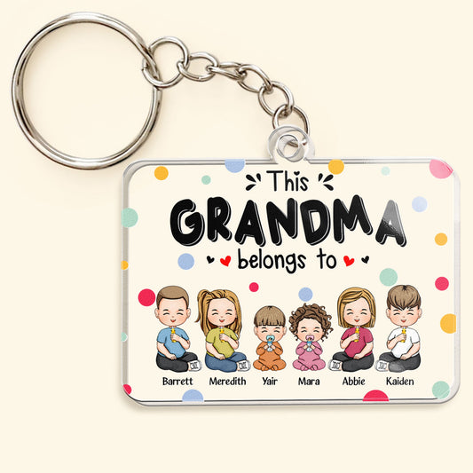 This Grandma Belongs To - Personalized Acrylic Keychain