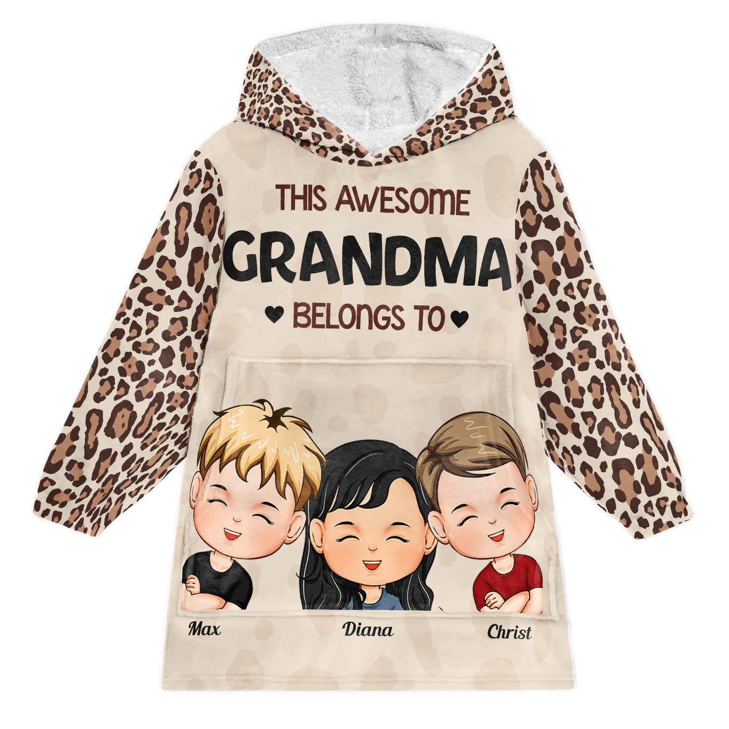 This Grandma Belongs To - Personalized Oversized Blanket Hoodie