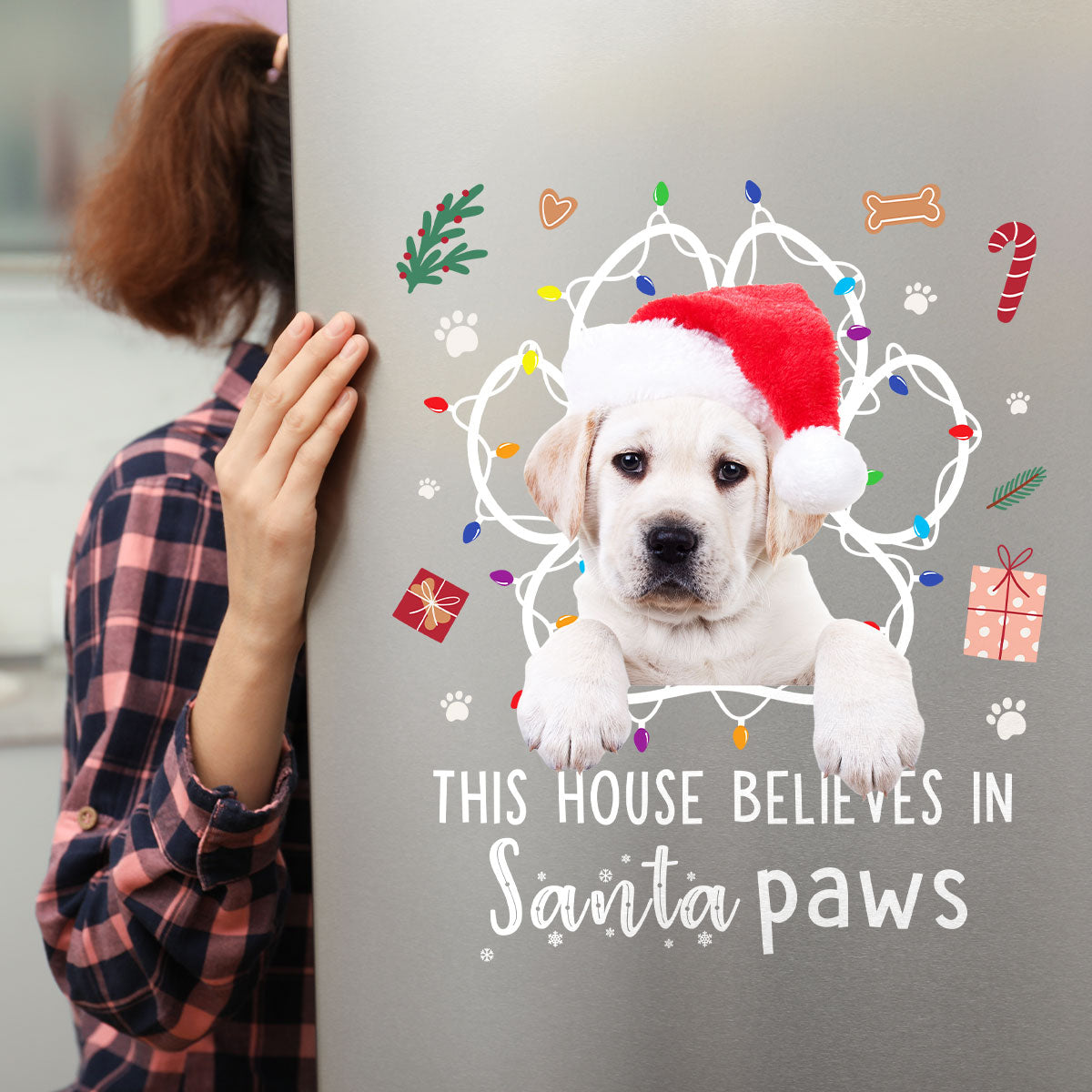 This House Believes In Santa Paws - Personalized Photo Decal